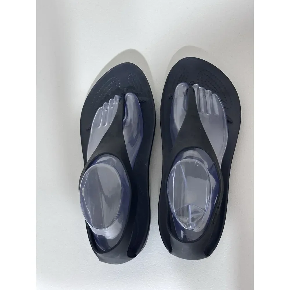 Crocs Serena Sexi Flip Women’s 10 Black Slingback Thong T-Strap Sandals